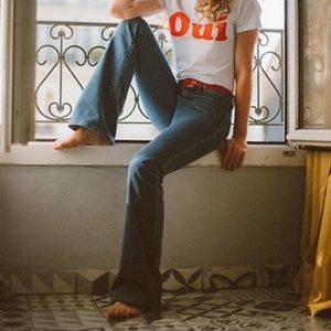 L’ecole Des Femmes Jane Birkin Flare Low Rise Jeans